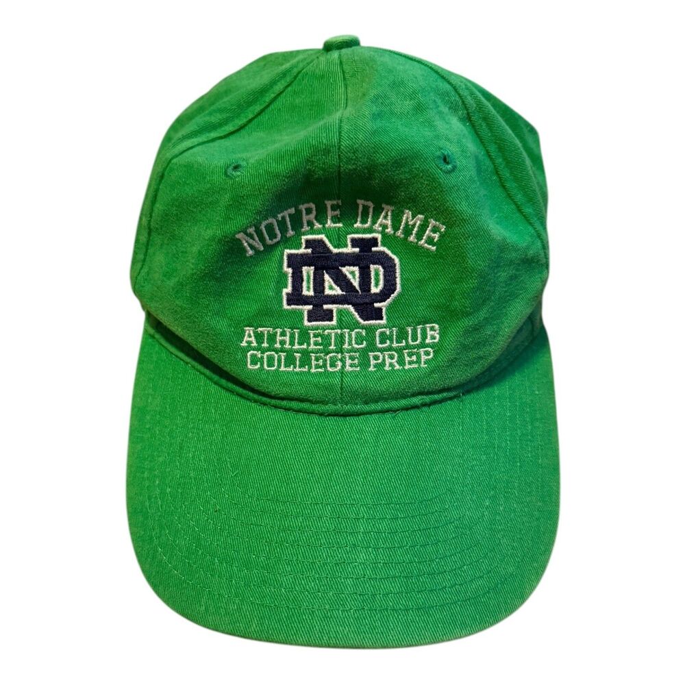 ND Notre Dame College Prep Green Hat Cap adjustable Hook And Loop Strapback